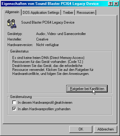 Auf dem Desktop: [Rechter Mausklick] Arbeitsplatz/ Eigenschaften/ Gerte-Manager/ [Doppelklick auf das betreffende Gert]/ Allgemein